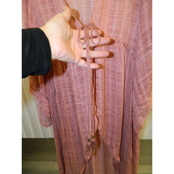 Ariat Womens XL/XXL Dusty Pink Sheer Duster Kimono Cover-Up Bell Sleeve Wrap - Picture 14 of 16